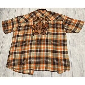 Y2K Evolution In Design Concrete Jungle Button Shirt Size 6XL Hip Hop Rap Defect